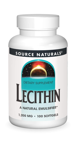 Source Naturals Lecithin 1200 mg, A Natural Emulsifier - 100 Softgels