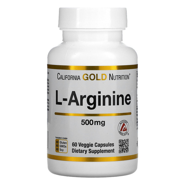 California Gold Nutrition L-Arginine, AjiPure, 500 mg, 60 Veggie Capsules