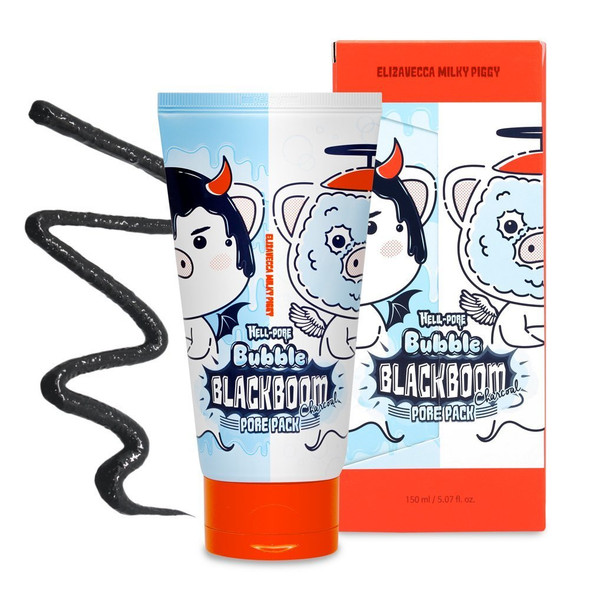 Elizavecca Milky Piggy Hell Pore Bubble Blackboom Charcoal Cleansing and Remove Sebum Pore Pack