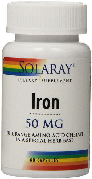 Solaray Iron Capsules, 50mg, 60 Count