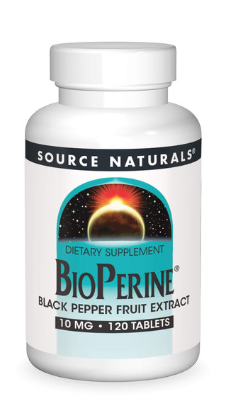 Source Naturals BioPerine - Black Pepper Fruit Extract, Promotes Nutrient Absorption - 120 Tablets