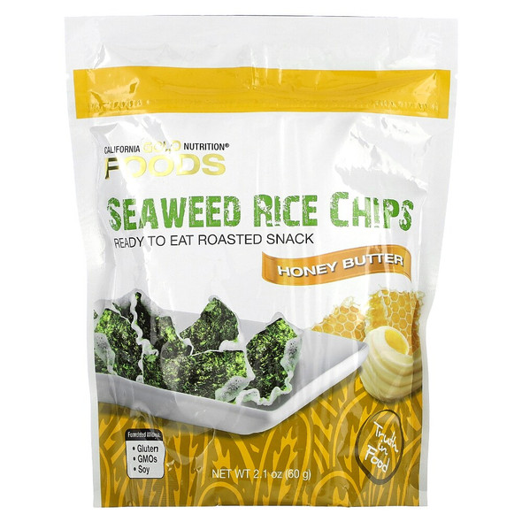 California Gold Nutrition Seaweed Rice Chips, Honey Butter, 2 oz (60 g)