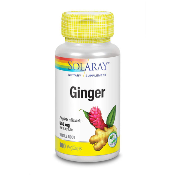 Solaray Ginger Root 540mg | Healthy Cardiovascular, Digestive, Joint & Menstrual Cycle Support | Vegan & Non-GMO | 100 VegCaps