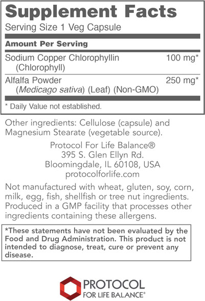 Protocol For Life Balance Chlorophyll 100 Mg 90 Caps