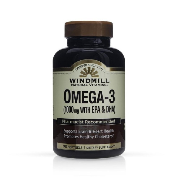 Windmill Natural Omega III EPA + DHA Fish Oil Concentrate 1000 mg Softgels 90 Soft Gels