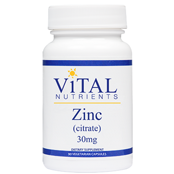 Vital Nutrients Zinc Citrate 30 mg 90 vcaps