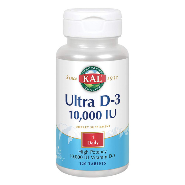 KAL 10000 Iu Ultra D-3 Tablets, 120 Count