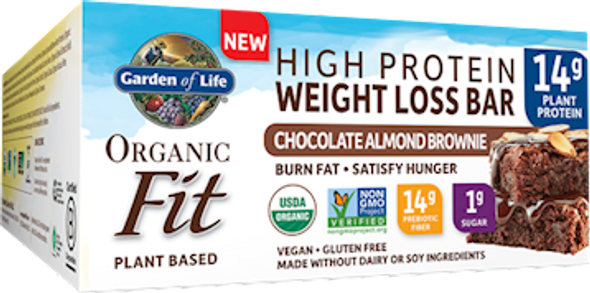 Garden of Life Organic Fit Bar Choc Almond Brow 12 bars