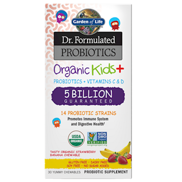 Garden of Life Organic Kids Probiotics Strw/Ban 30chews