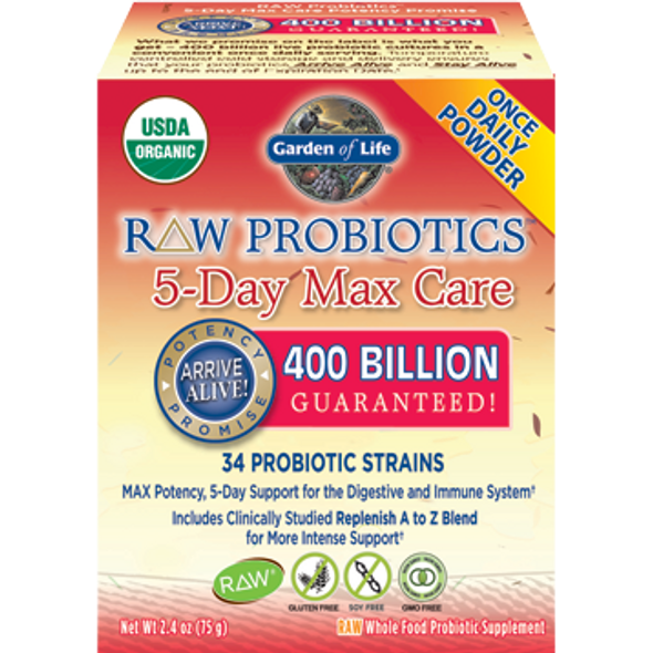 Garden of Life RAW Probiotics 5 Day Max Care 2.4 oz