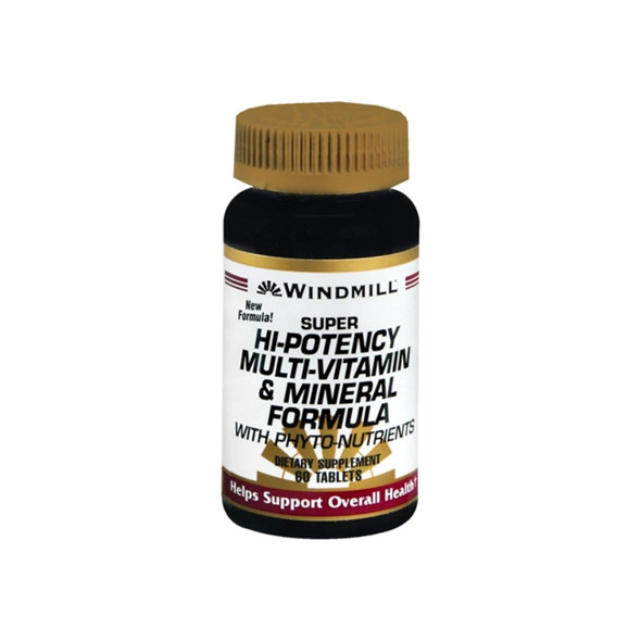 Windmill Super Hi-Potency Multi-Vitamin And Mineral Formula Tablets 60 Tablets