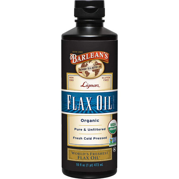 Barleans Organic Lignan Flax Oil 16 Fl Oz