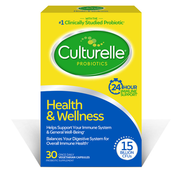Culturelle Health  Wellness  Daily Probiotic Supplement  Immune Support  With the proven effective Probiotic  15 Billion CFU  30 Vegetarian Capsules