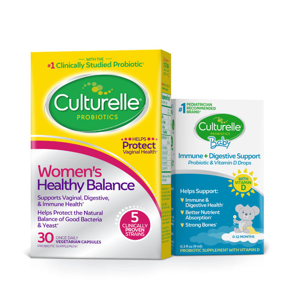 Culturelle Probiotic for Women with Probiotic Strains to Support Digestive Immune  Vaginal Health 30 Count  Culturelle Baby Grow  Thrive Probiotics  Vitamin D Drops 9 ml