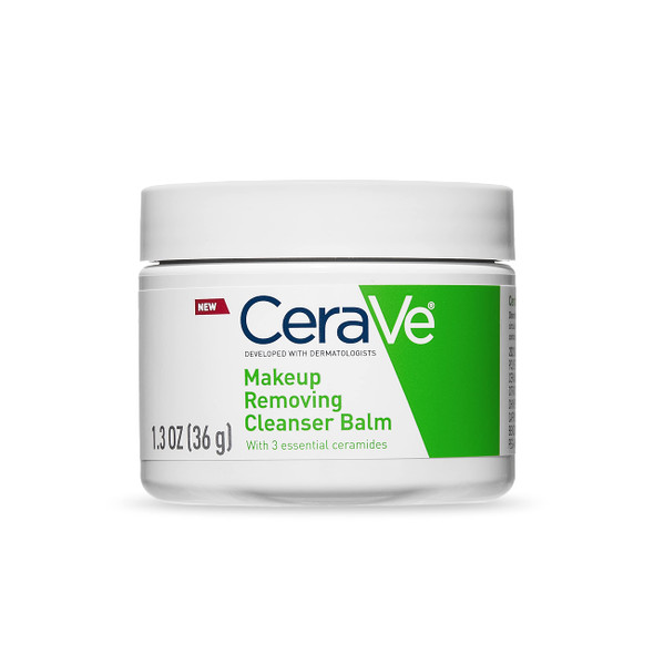 CeraVe Cleansing Balm  Hydrating Makeup Remover with Ceramides and Plantbased Jojoba Oil for Face Makeup  NonComedogenic Fragrance Free NonGreasy Makeup Remover Balm for Sensitive Skin1.3 Ounces