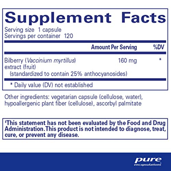 Pure Encapsulations Bilberry 160 mg 120 vegcaps