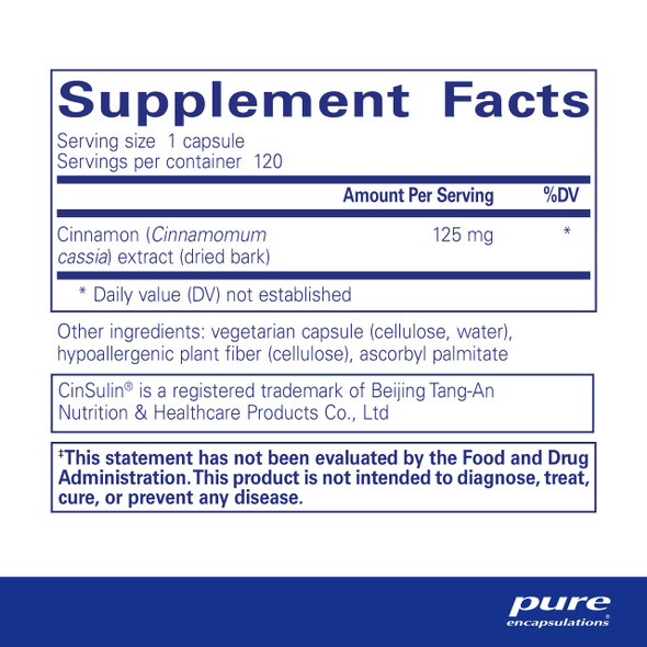 Pure Encapsulations Cinnamon WS 120 vcaps