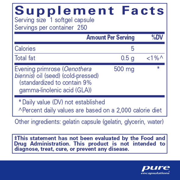 Pure Encapsulations E.P.O. evening primrose oil 250 gels