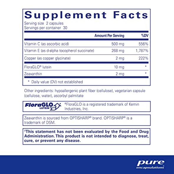 Pure Encapsulations EyeProtect Basics without zinc 60 caps