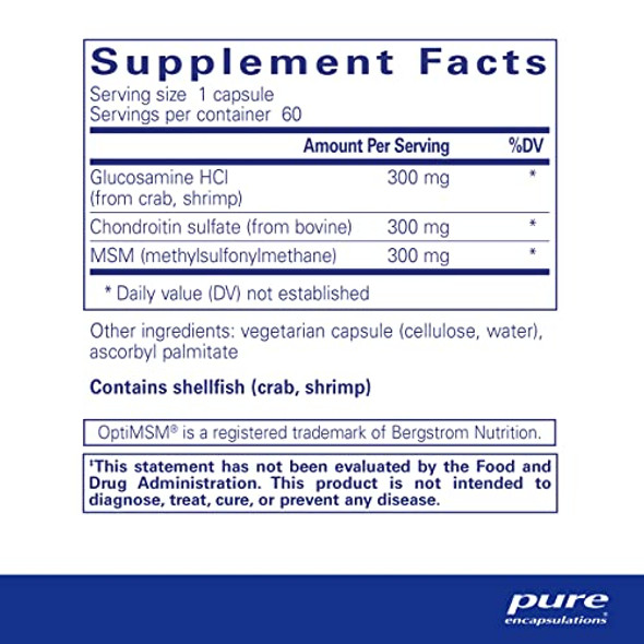 Pure Encapsulations Glucosamine Chondroitin with MSM 60vcaps