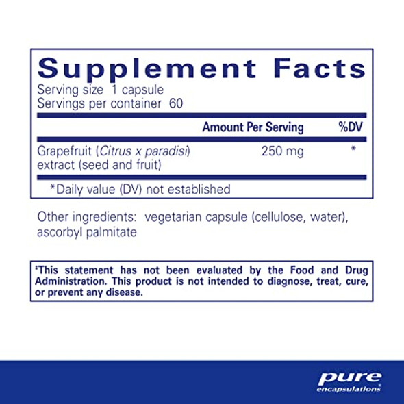 Pure Encapsulations Grapefruit Seed Extract 250 mg 60 vcaps