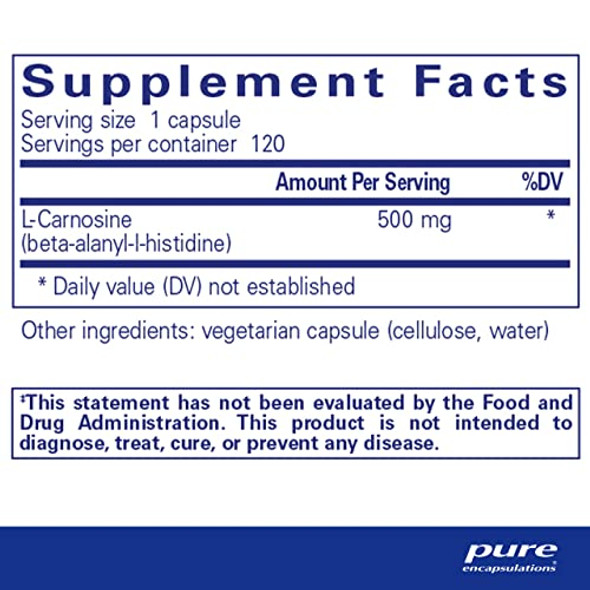 Pure Encapsulations LCarnosine 500 mg 120 vcaps