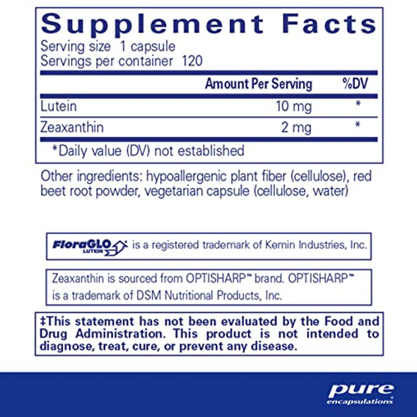 Pure Encapsulations Lutein/Zeaxanthin 120 vcaps