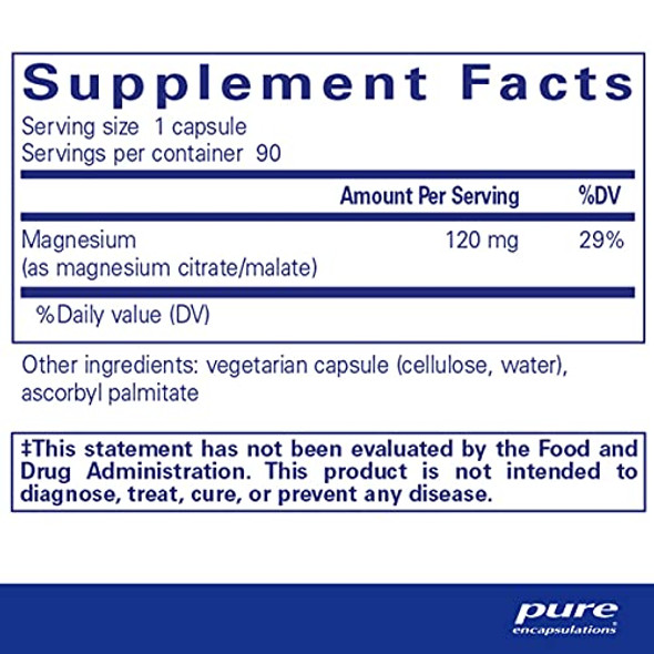 Pure Encapsulations Mag citrate/malate 120 mg 90 vcaps