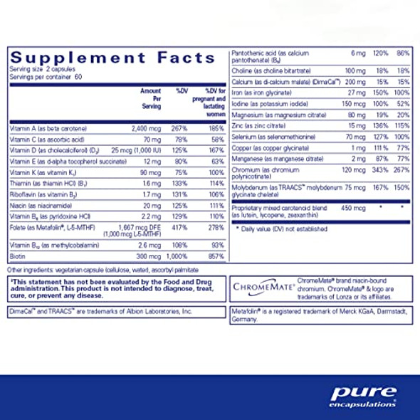 Pure Encapsulations Prenatal Nutrients 120 Vcaps