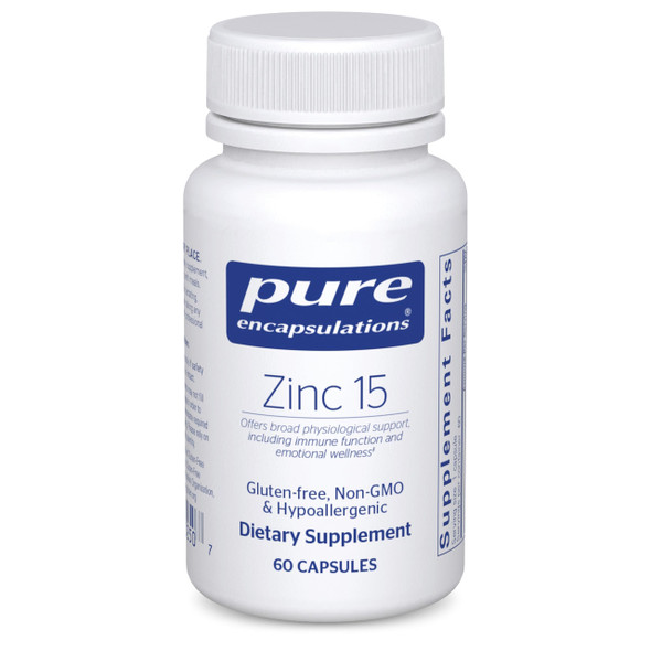 Pure Encapsulations Zinc 15 mg | Zinc Picolinate Supplement for Immune System Support, Growth and Development, Wound Healing, Prostate, and Reproductive Health | 60 Capsules