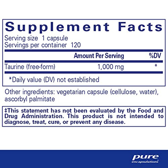 Pure Encapsulations Taurine 1000 mg 120 vcaps