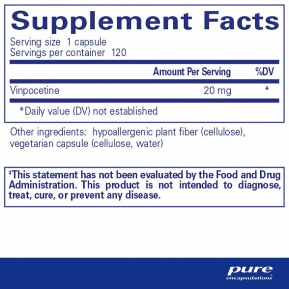 Pure Encapsulations Vinpocetine 20 mg 120 vegcaps
