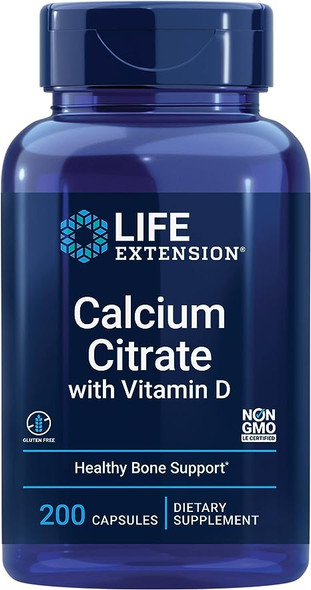Life Extension Calcium Citrate with Vit D 200 vegcaps