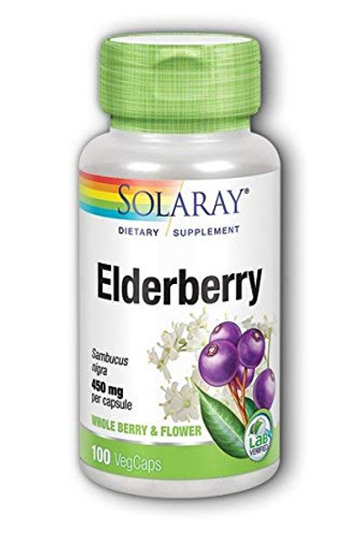 Elderberry Berries and Flowers Solaray 100 Caps