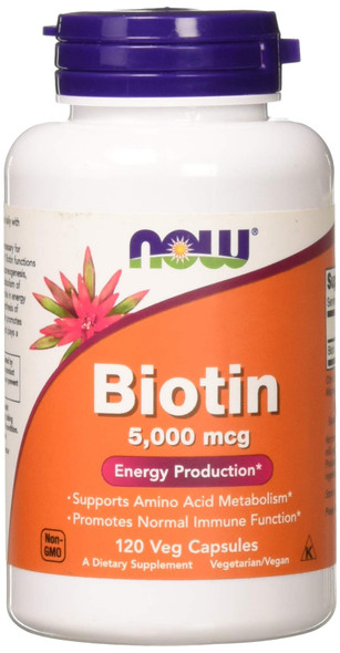 Now Foods Biotin 5 MG Vegetarian Capsules, 120 Count