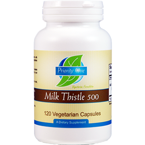 Priority One Vitamins Milk Thistle 500 mg  120 vegetarian capsules