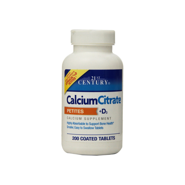 21st Century Calcium Citrate + D3 Petites Coated Tablets 200 ea