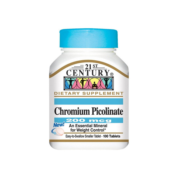 21st Century Chromium Picolinate 200 mcg Tablets 100 ea