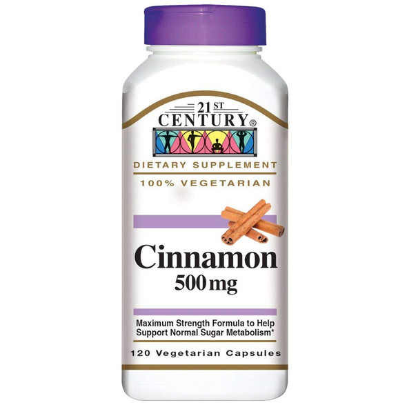 21st Century Cinnamon 500 mg Vegetarian Capsules 120 Capsules