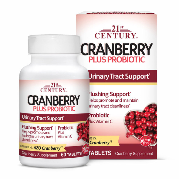 21st Century Cranberry Plus Probiotic Tablets, 60 ea