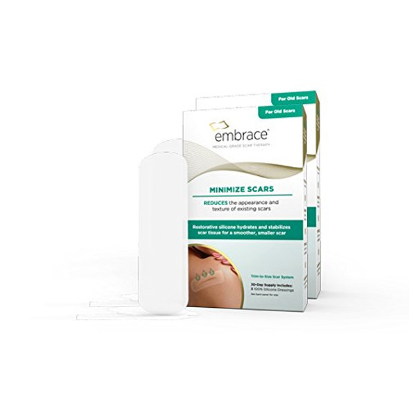 Embrace Minimize for Old Scars CuttoSize Large 4.7 Silicone Scar Sheets 60 Day Supply Recommended Treatment