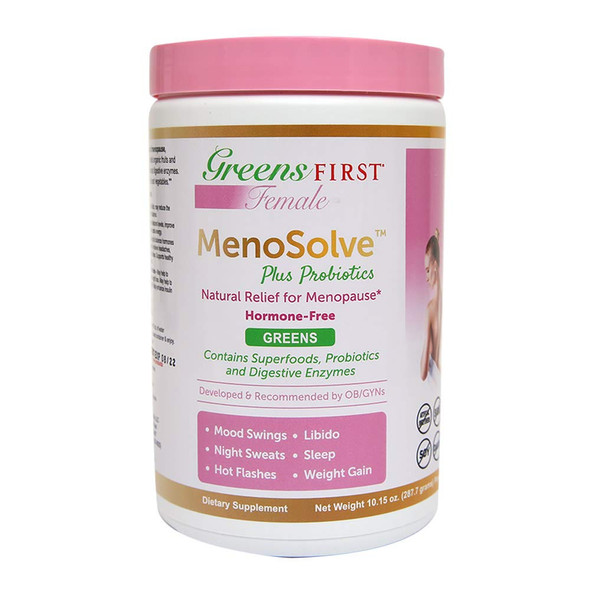 Greens First Female MenoSolve Plus Probiotics Natural Relief for Menopause 10.15 Ounce