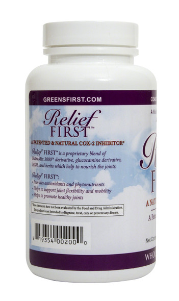 Greens First Relief A Natural Cox2 Inhibitor for Joint Health Supplement 120 Count