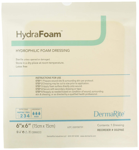 Dermarite Industries Hydra Foam 6x6 10 Count