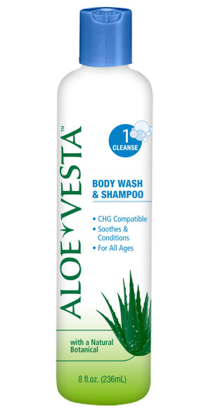 Aloe Vesta Body Wash and Shampoo 8 oz Bottle Scented