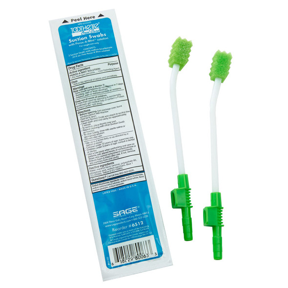 ToothetteSingle Use Suction Swab System with PeroxAMint Solution 50 packages