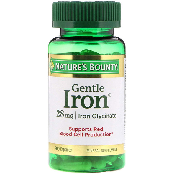 Nature's Bounty Gentle Iron 28 mg, 90 Capsules