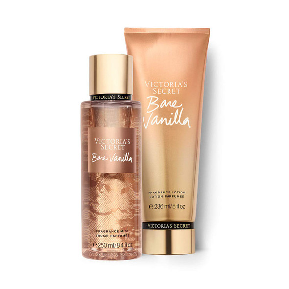 Victorias Secret Bare Vanilla Shimmer Fragrance Mist and Lotion Set
