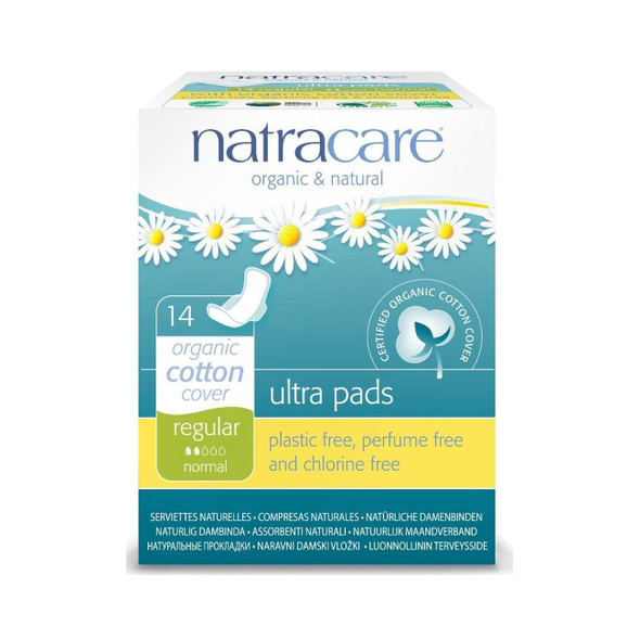 Natracare Cotton Natural Feminine Ultra Pads Regular With Wings By Natracare 14 Ea 14 Count