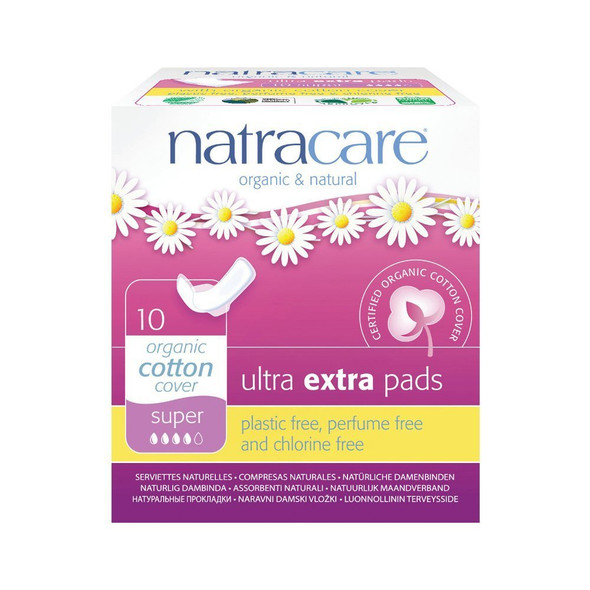 Natracare Ultra Extra Pads w/wings  Super  10 Count